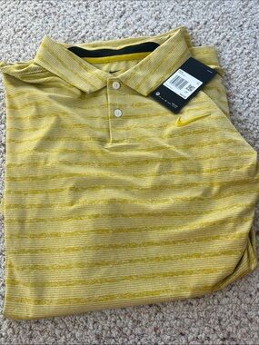 NEW Nike Yellow/Golden Striped Men’s Polo